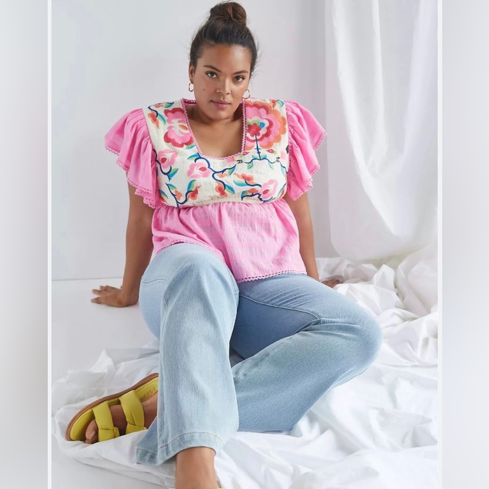 Plenty by Tracy Reese Embroidered Babydoll Blouse - Anthropologie